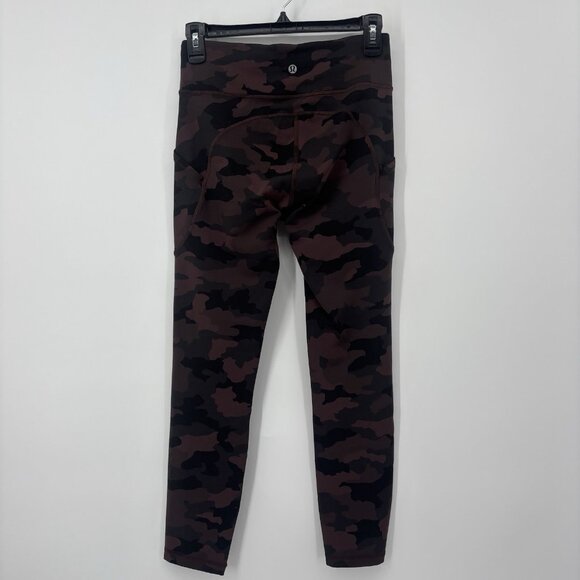 Lululemon Invigorate High-Rise Tight 25" Camo Leggings Burgundy Womens‎ Size 6 - Picture 2 of 10